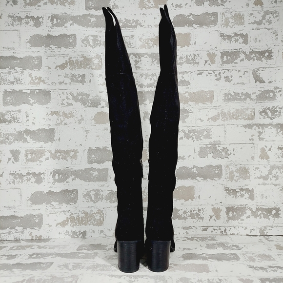 NEW BP. Luke Black Side Zip Block Heel Over The Knee Boots A398 - Picture 6 of 12